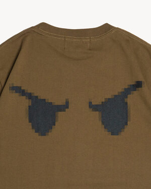 pop yours FACE Tee Khaki